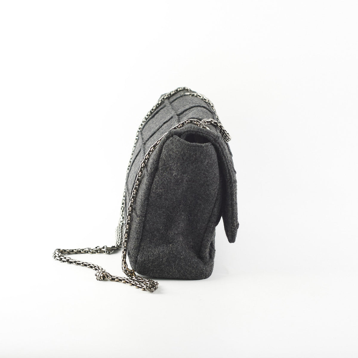 Chanel 2.55 Panelled Shoulder Bag Anthracite Grey