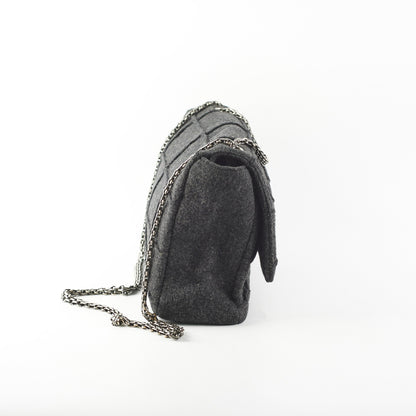 Chanel 2.55 Panelled Shoulder Bag Anthracite Grey