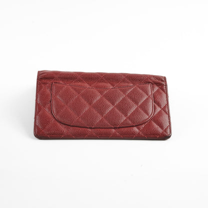 Chanel Long Wallet Red Caviar - Series 18