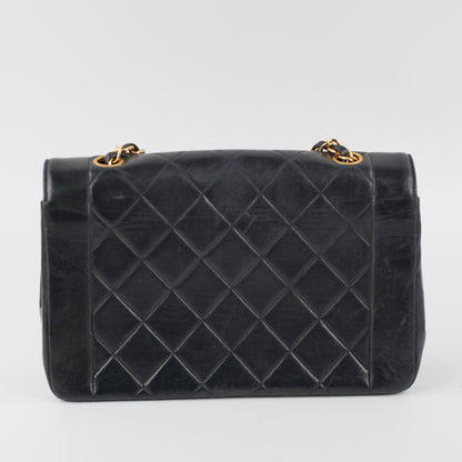 Chanel Vintage Medium Diana Lambskin Black Bag