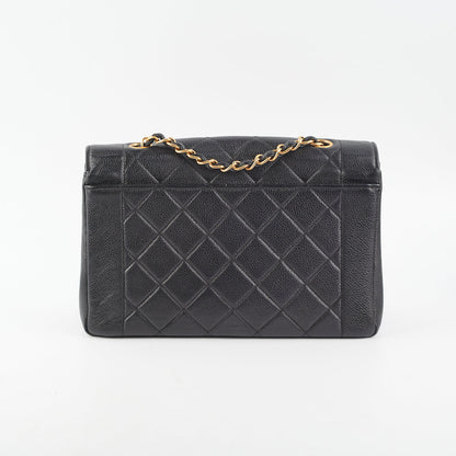 Chanel Vintage Caviar Medium Diana Flap Bag Black