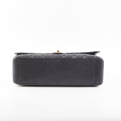 Chanel  Maxi single Flap Quilted Caviar Black