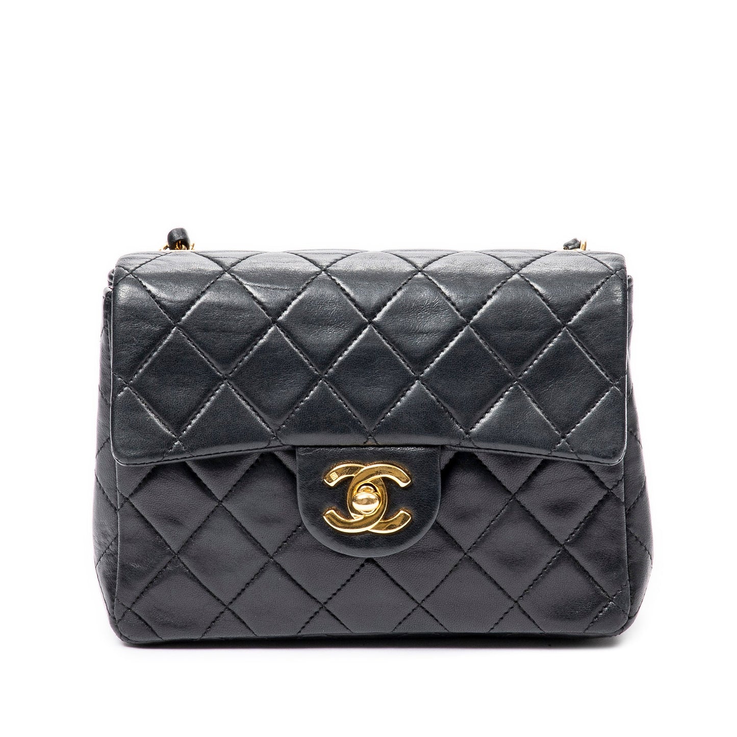Chanel Mini Classic Lambskin Square Single Flap Crossbody Bag