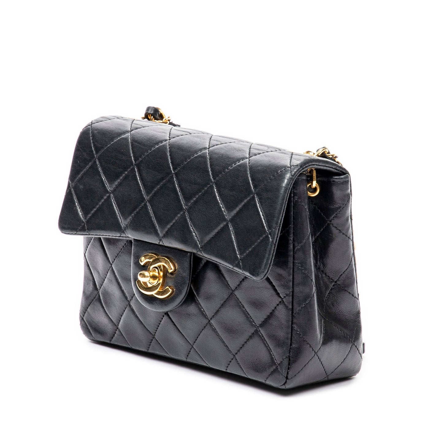 Chanel Mini Classic Lambskin Square Single Flap Crossbody Bag