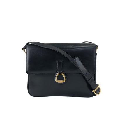 CELINE Horse Bit Crossbody Shoulder bag Black Vintage pv63af