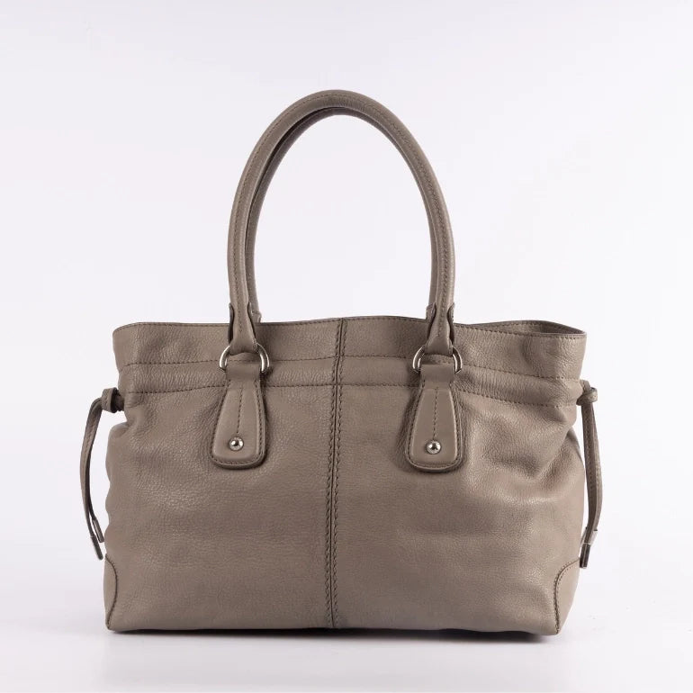 Tod's Grey Leather Restyling D Media Tote Bag