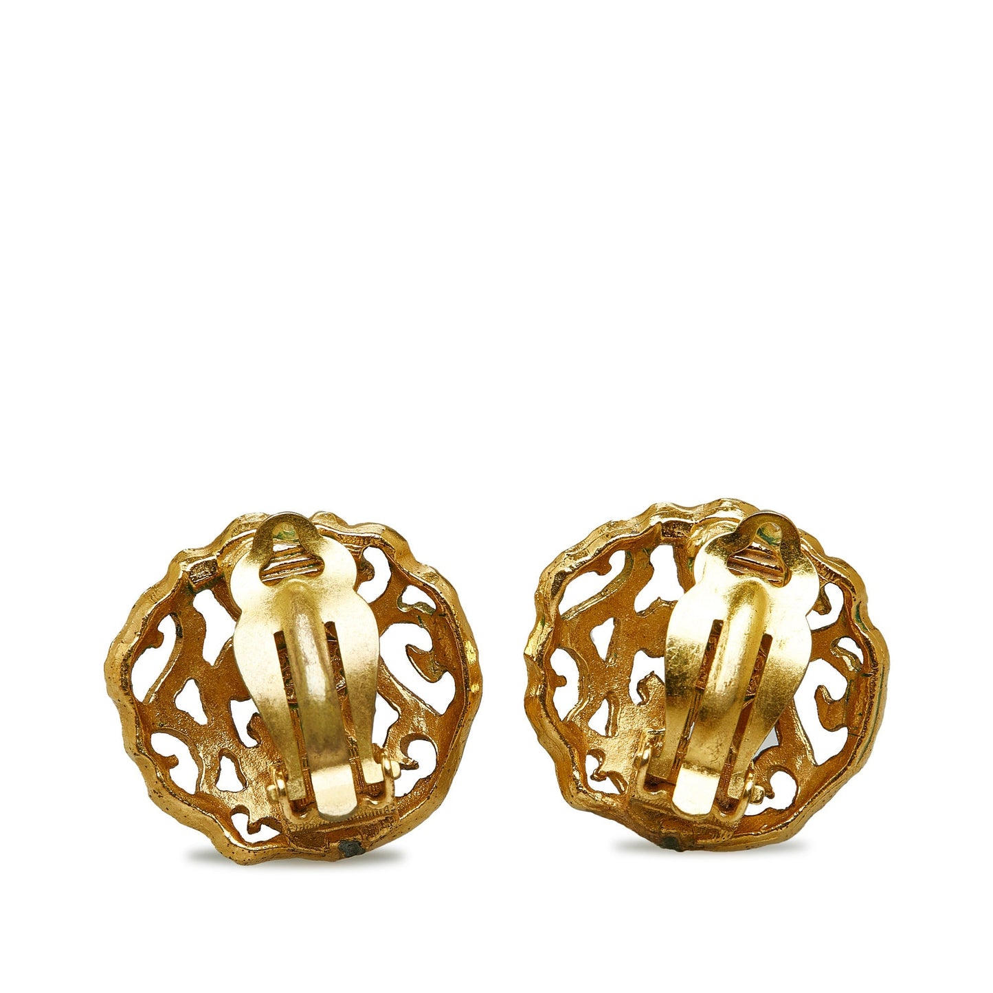 Gold Chanel CC Clip-on Earrings
