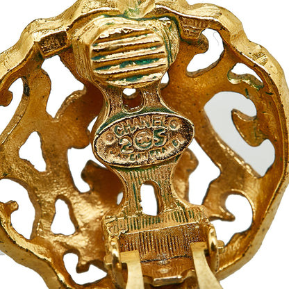 Gold Chanel CC Clip-on Earrings