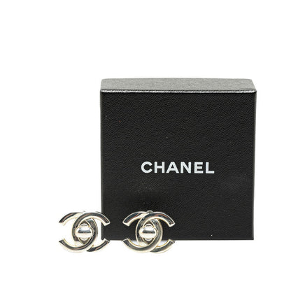 Chanel CC Turnlock Clip On Earrings Metal Earrings in Good condition