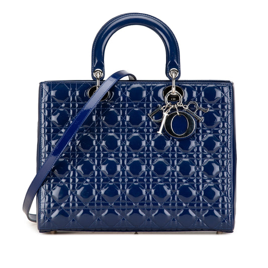 Large Patent Cannage Lady Dior