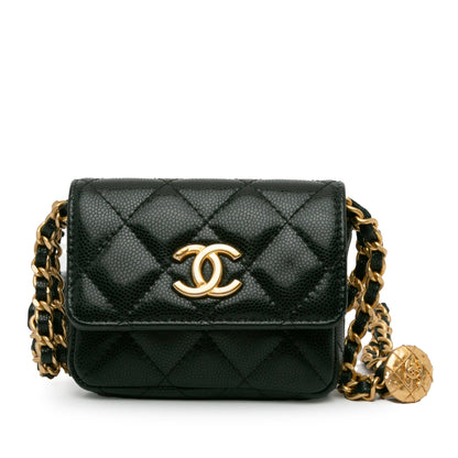 Chanel CC Caviar Twist Your Buttons New Belt Bag Black