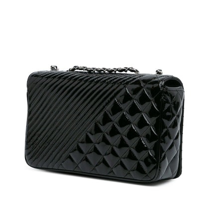 Black Chanel Medium Patent Coco Boy Flap Shoulder Bag