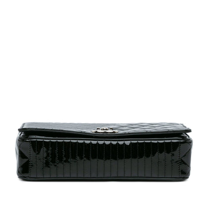 Black Chanel Medium Patent Coco Boy Flap Shoulder Bag