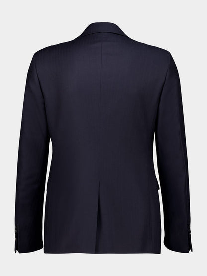 Navy Wool-Cashmere Slim Suit