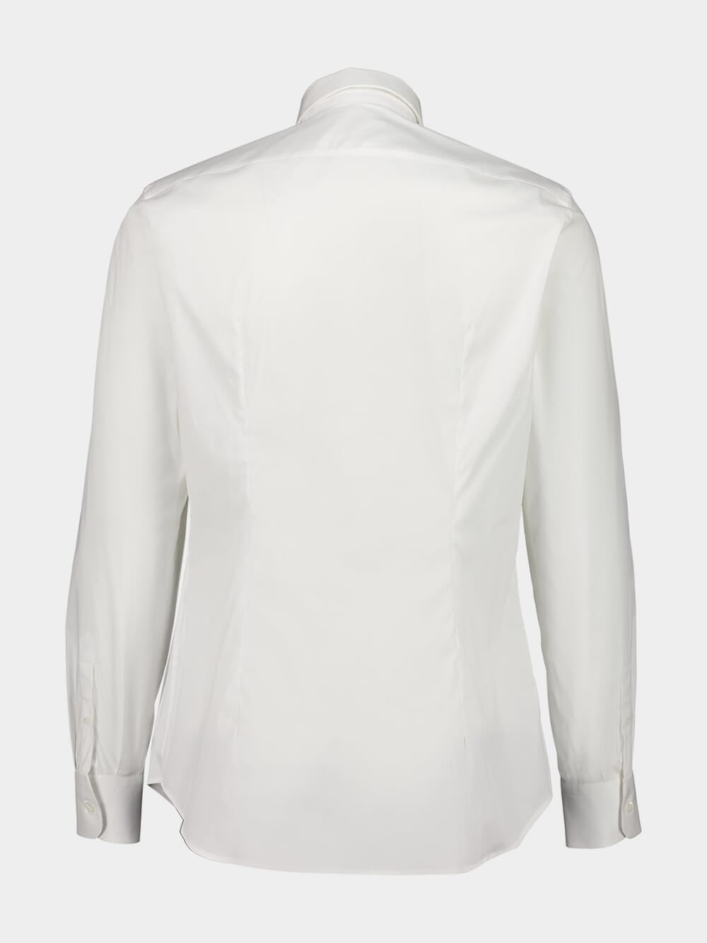 White Stretch Cotton Slim Shirt