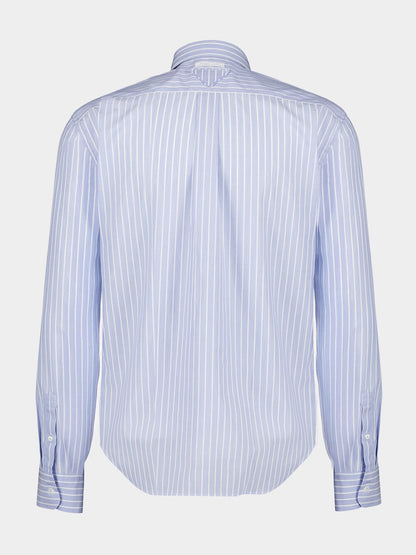 Sky Blue and White Striped Cotton Shirt