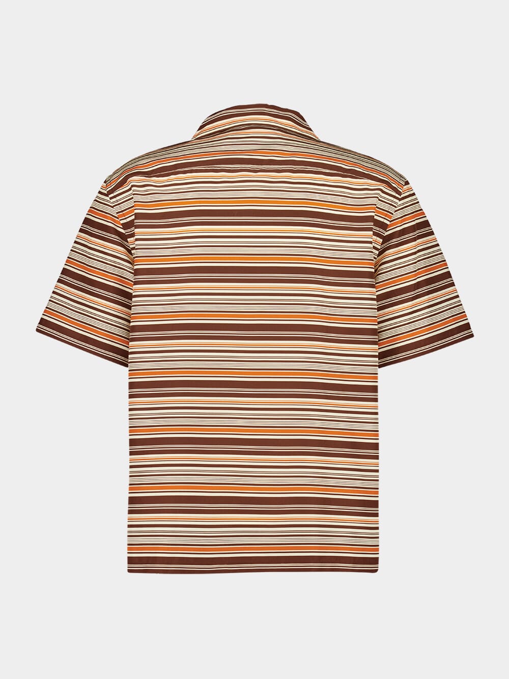 Sienna Brown Striped Cotton Bowling Shirt