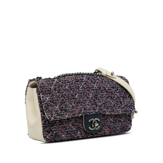 Blue Chanel Small Classic Tweed Flap Bag
