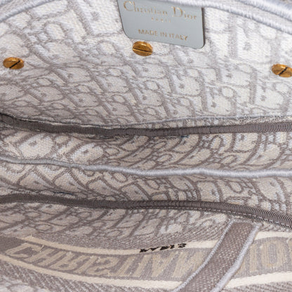 Oblique Embroidered Canvas Saddle Bag