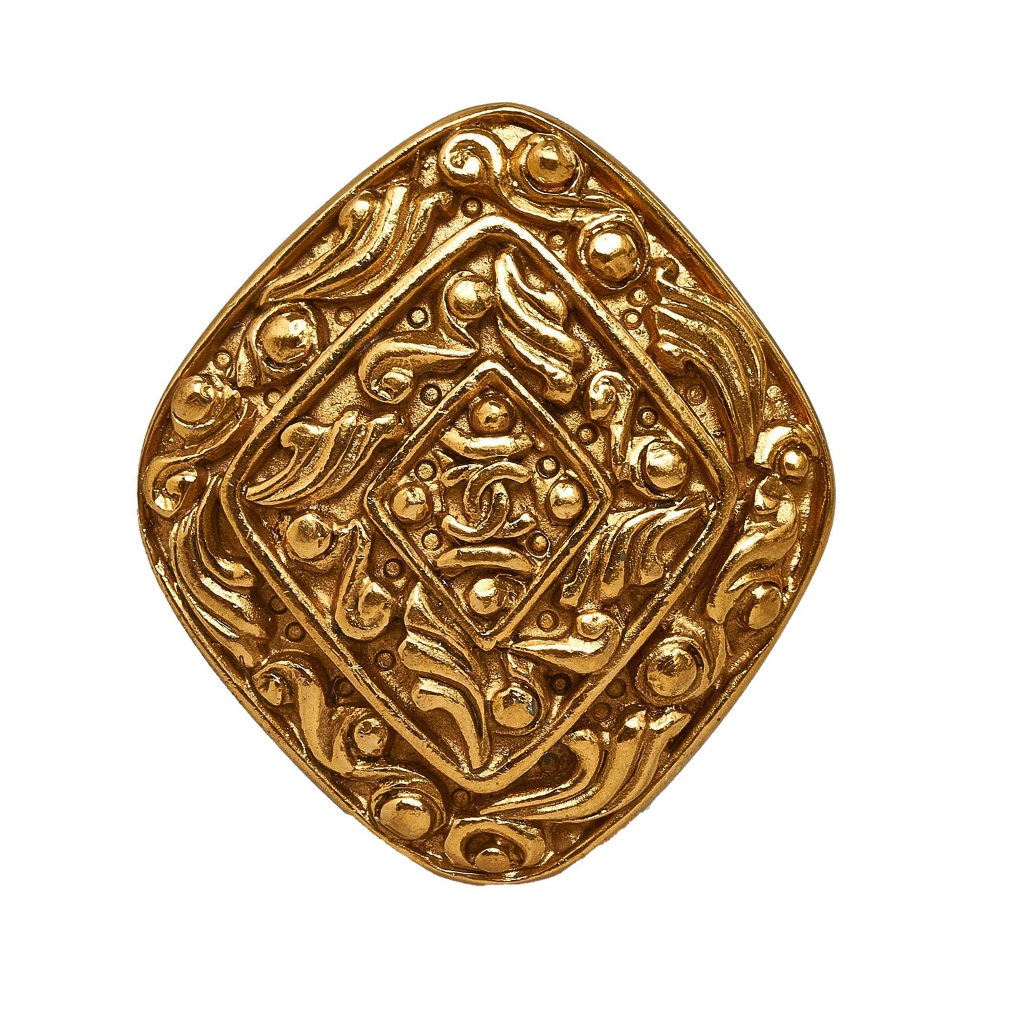CHANEL Rhombus Brooch Costume Brooch