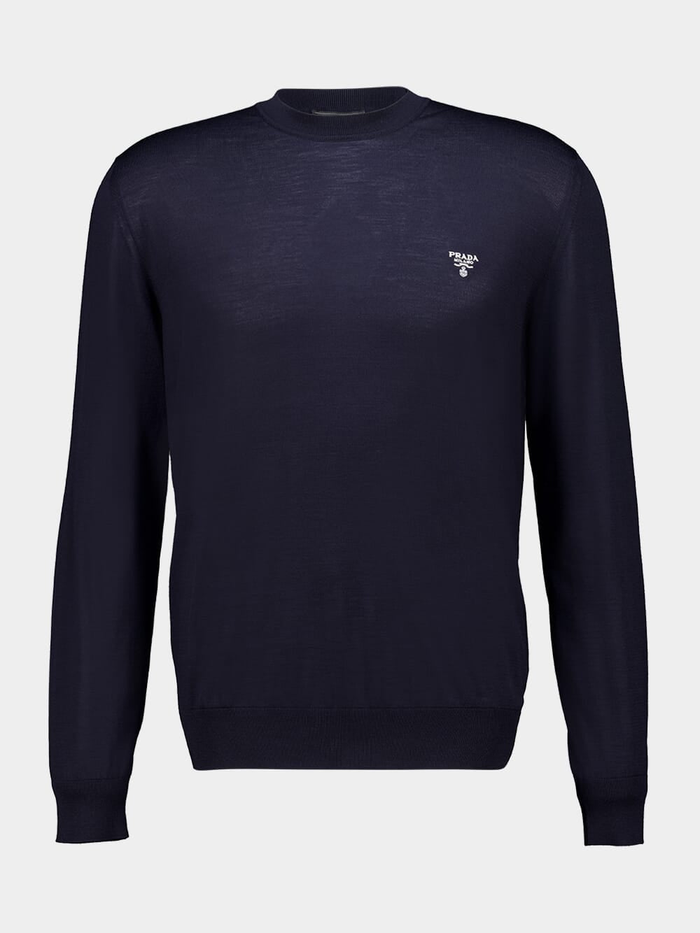 Navy Wool Crew-Neck Sweater