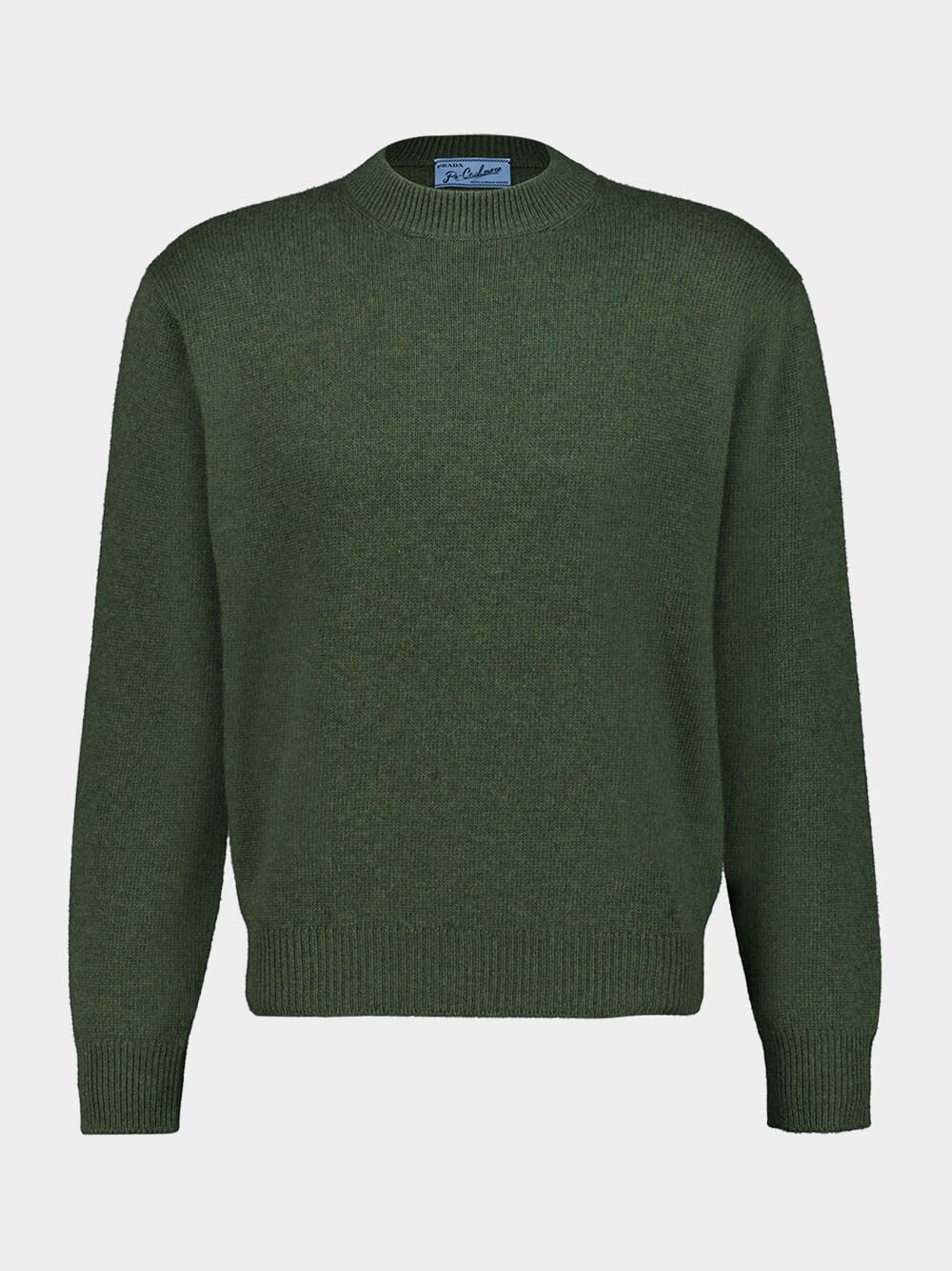 Military Green Re-Cashmere Crew-Neck Sweater