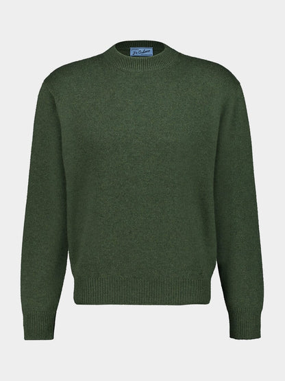 Military Green Re-Cashmere Crew-Neck Sweater