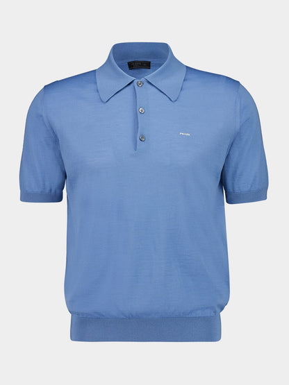 Superfine Wool Blue Polo Shirt