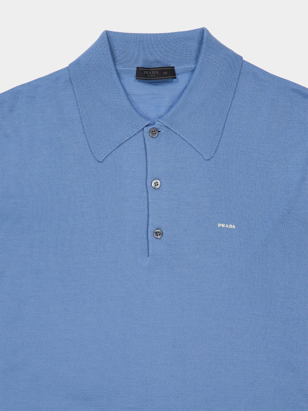 Superfine Wool Blue Polo Shirt