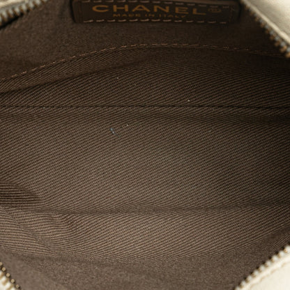 White Chanel Small Quilted Goatskin Casual Trip Camera Bag