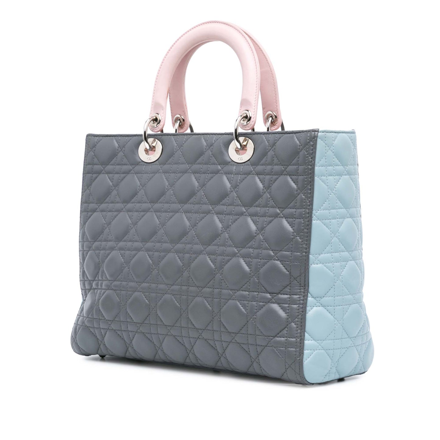 Large Bicolor Lambskin Cannage Lady Dior