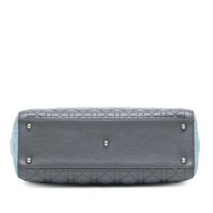 Large Bicolor Lambskin Cannage Lady Dior