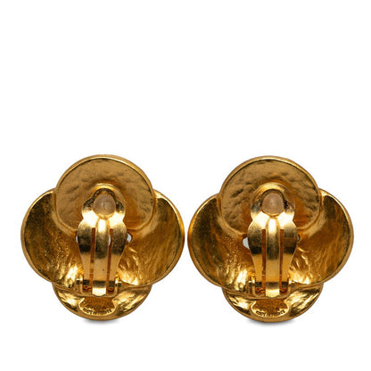 Chanel CC Arabesque Clover Clip On Earrings  Metal Earrings in Good condition