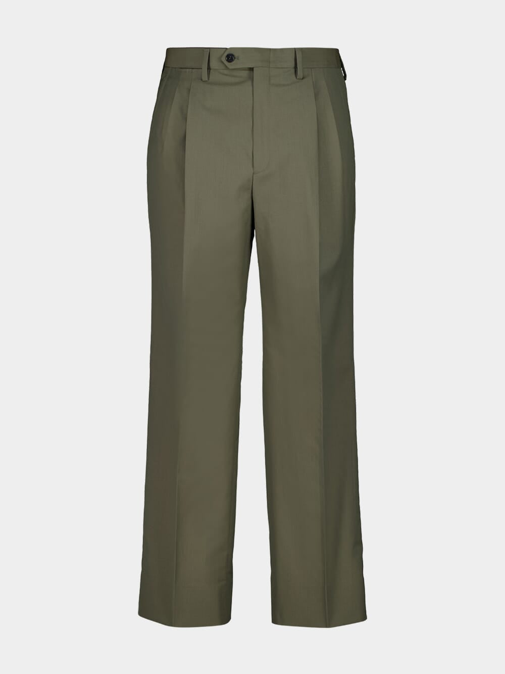 Forest Green Wide-Leg Wool Pants