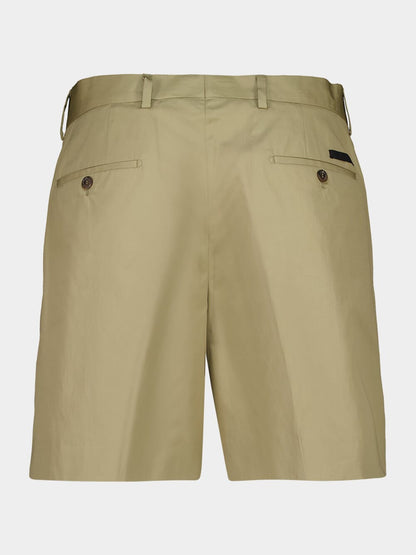 Beige Cotton Bermuda Shorts