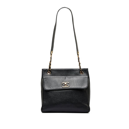 Chanel CC Caviar Leather Shoulder Bag