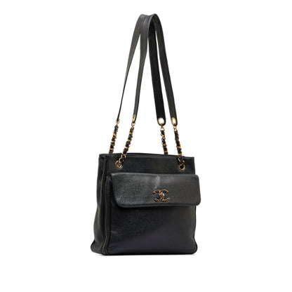 Chanel CC Caviar Leather Shoulder Bag