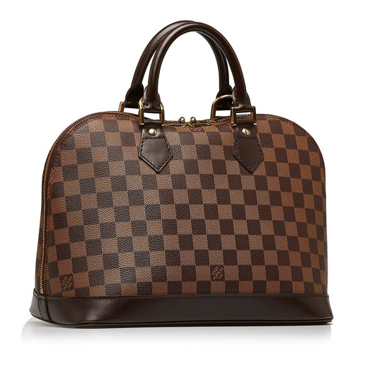 LOUIS VUITTON Damier Ebene Alma PM Handbag