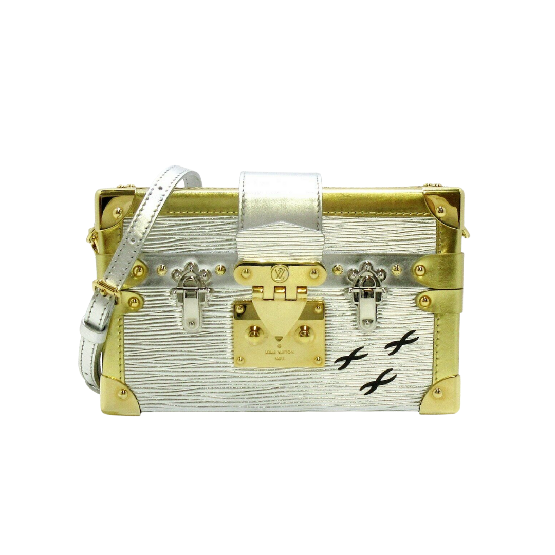 Louis-Vuitton Petite Malle Metallic Epi Silver