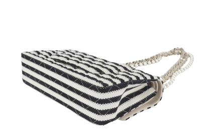 CHANEL COCO SAILOR STRIPE (1919xxxx) BLACK & WHITE JERSEY GOLD HARDWARE WITH