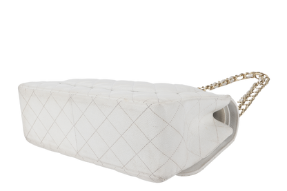 CHANEL JUMBO CLASSIC DOUBLE FLAP (1791xxxx) WHITE CAVIAR GOLD HARDWARE WITH  NO DUST COVER