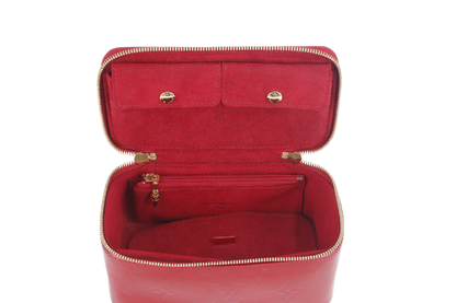 LOUIS VUITTON JEWELRY CASE (M91273) RED MONOGRAM VERNIS WITH DUST COVER