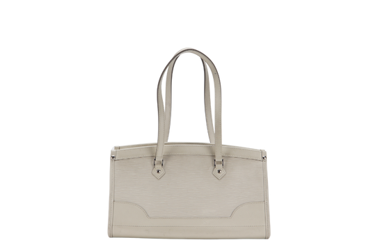 LOUIS VUITTON MADEILENE PM (M5933J) WHITE EPI LEATHER TOTE BAG SILVER HARDWARE WITH DUST COVER