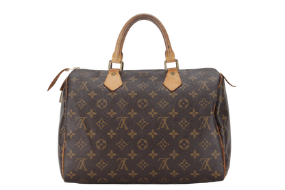 LOUIS VUITTON SPEEDY 30 MONOGRAM CANVAS GOLD HARDWARE WITH PADLOCK, NO KEYS & DUST COVER