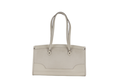 LOUIS VUITTON MADEILENE PM (M5933J) WHITE EPI LEATHER TOTE BAG SILVER HARDWARE WITH DUST COVER