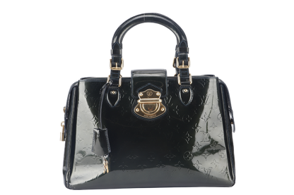 LOUIS VUITTON BLEU NUIT MONOGRAM VERNIS MELROSE AVENUE TOTE GOLD HARDWARE NO DUST COVER