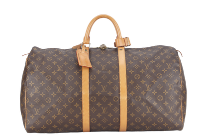 LOUIS VUITTON KEEPALL 55 (M41424) BROWN MONOGRAM CANVAS GOLD HARDWARE SP0974 NO DUST COVER