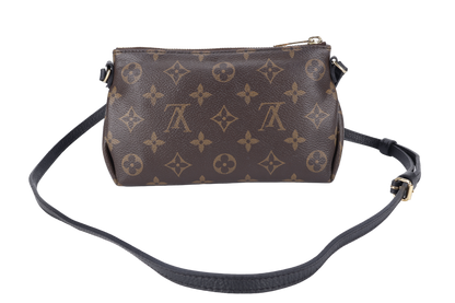 LOUIS VUITTON PALLAS CLUTCH BB (M41639) MONOGRAM CANVAS WITH BLACK LEATHER GOLD HARDWARE NO DUST COVER