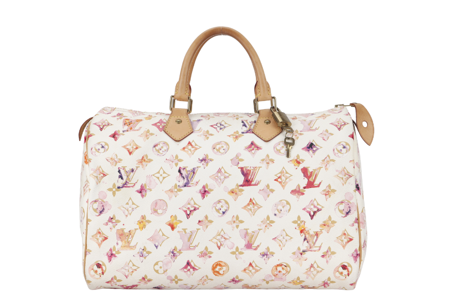 LOUIS VUITTON SPEEDY 35 WATERCOLOR AQUARELLE MONOGRAM CANVAS NO DUST COVER