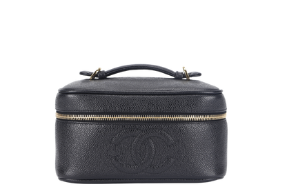 CHANEL VANITY CASE (351xxxx) CAVIAR LEATHER GOLD HARDWARE WITH DUST COVER NO STRAPS